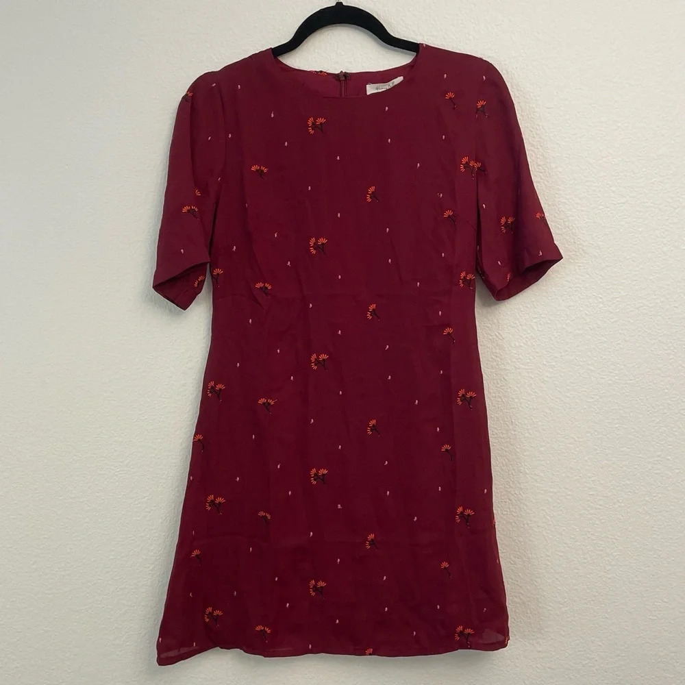 Honey Belle Women Short Sleeve Mini Dress Floral Print Red Medium New - Picture 4 of 14